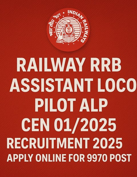 Read more about the article Railway RRB Assistant Loco Pilot ALP CEN 01/2025 Recruitment 2025 Apply Online for 9970 Post